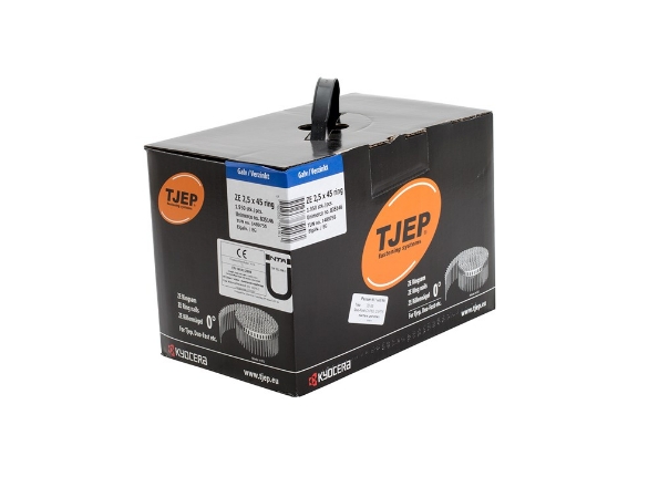 Afbeeldingen van TJEP ZE 25/45  Coilnagel tape 2,5 x 45 mm geringd Platkop Verzinkt