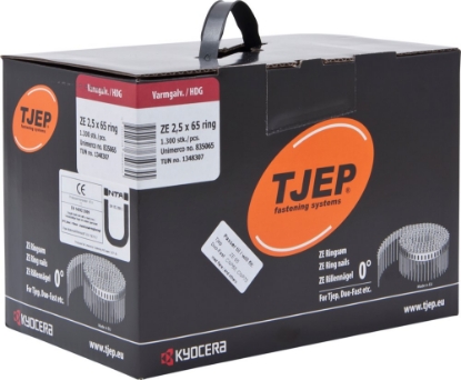 Afbeeldingen van TJEP ZE 25/65 Coilnagel tape 2,5 x 65 mm Geringd Platkop Thermisch verzinkt