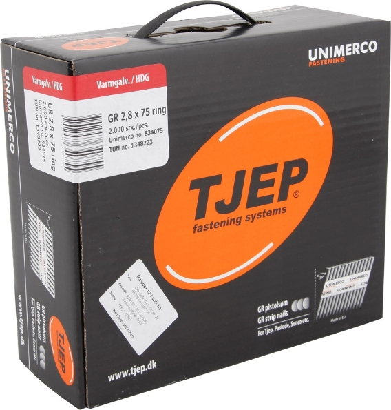 Afbeeldingen van TJEP Stripnagels 34° GR 28/75 D-Kop Thermisch verzinkt 2,8x75mm (2000)