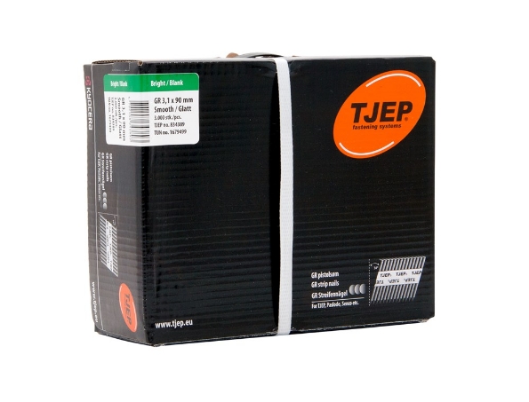 Afbeeldingen van TJEP Stripnagels 34° GR 31/90 D-Kop Blank 3,1x90mm (3000)