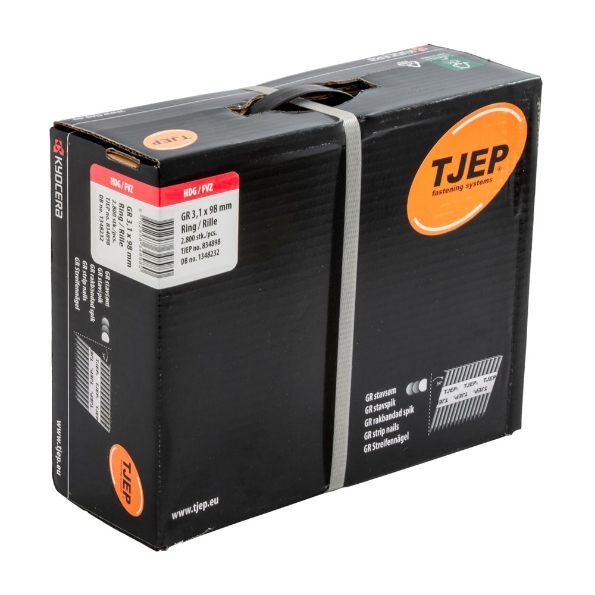 Afbeeldingen van TJEP Stripnagels 34° GR 31/98 D-Kop Thermisch verzinkt 3,1x98mm (2800)