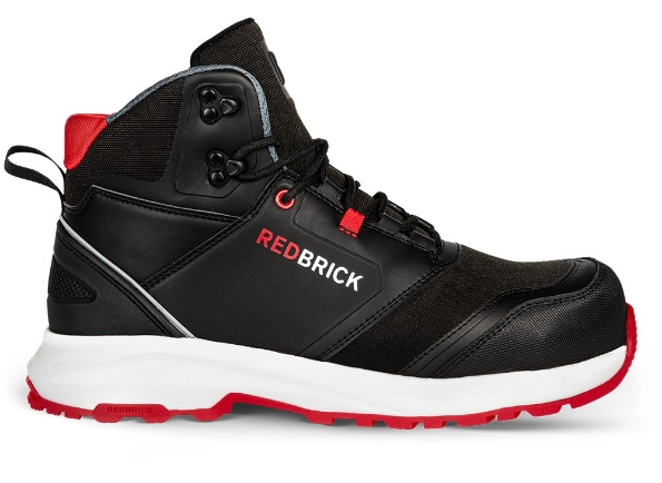 Afbeeldingen van Redbrick Veiligheidsschoen hoog aluminium (kruip)neus en composiet zool S3 ESD Pulse High Zwart/rood 48