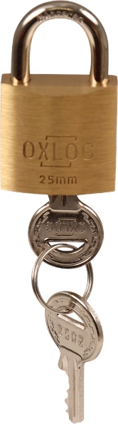 Afbeeldingen van Oxloc Cilinderhangslot gelijksluitend KA2502 messing 25mm