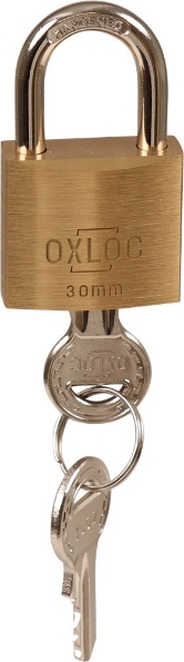 Afbeeldingen van Oxloc Cilinderhangslot gelijksluitend KA3002 messing 30mm