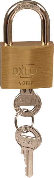 Afbeeldingen van Oxloc Cilinderhangslot gelijksluitend KA4002 messing 40mm