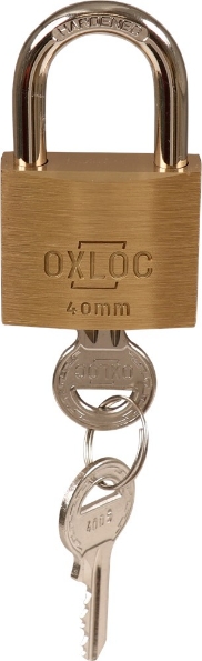 Afbeeldingen van Oxloc Cilinderhangslot gelijksluitend KA4005 messing 40mm
