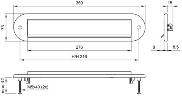 Afbeeldingen van Oxloc Briefplaat ovaal met veer rvs mat zwart