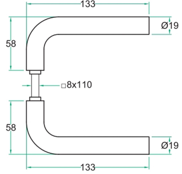 Afbeeldingen van Oxloc Deurkruk L-model mat zwart RVS