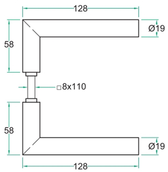 Afbeeldingen van Oxloc Deurkruk T-model mat zwart RVS