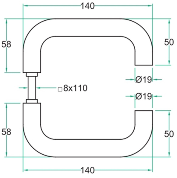 Afbeeldingen van Oxloc Deurkruk U-model mat zwart RVS