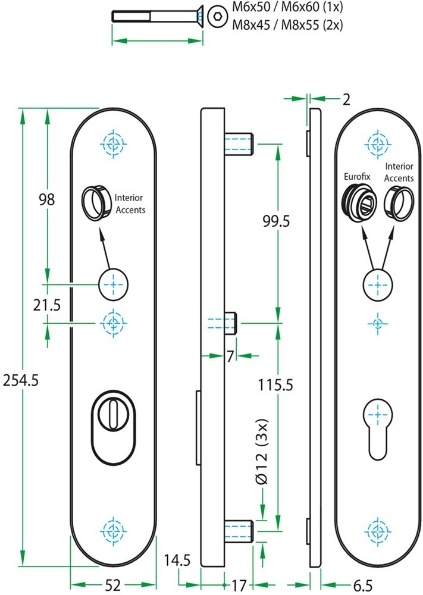 Afbeeldingen van Oxloc Veiligheidsschilden PC72 kerntrekbeveiliging SKG3 rvs mat zwart
