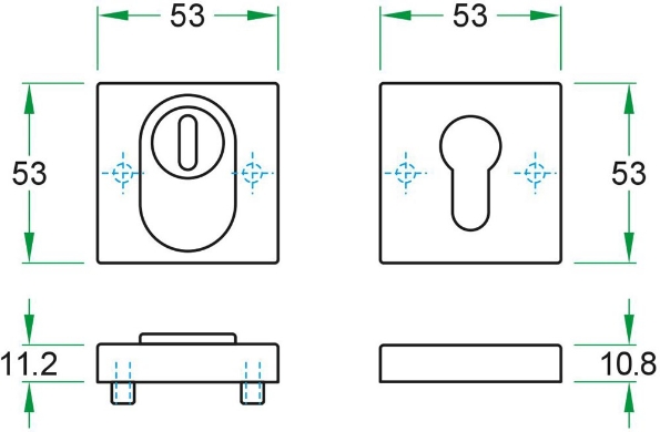 Afbeeldingen van Oxloc Veiligheidsrozet kerntrekbeveiligin rechthoekig SKG3 rvs mat zwart