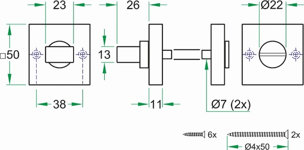 Afbeeldingen van Oxloc WC Rozet vierkant rvs