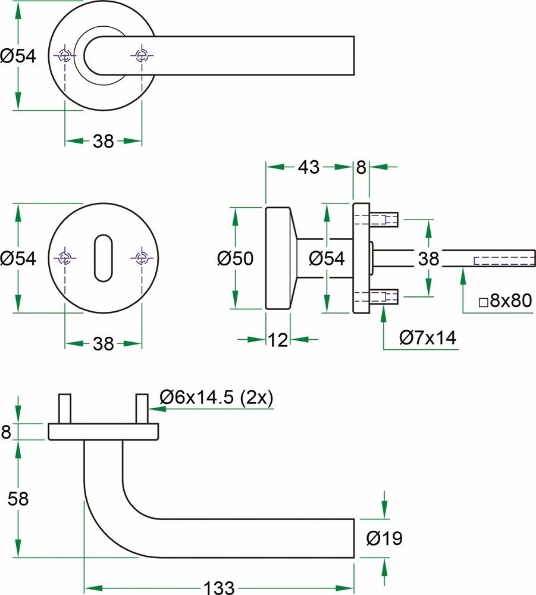 Afbeeldingen van Oxloc Deurkruk Breda knop/krukgarnituur RVS
