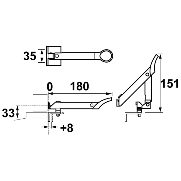 Afbeeldingen van AXA Combi-raamuitzetter AXAflex Speciaal wegdraaibaar buitendraaiend rvs zwart