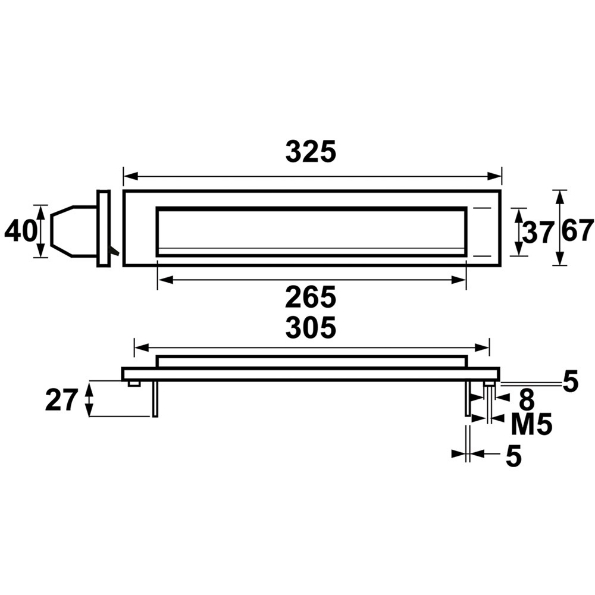 Afbeeldingen van AXA Briefplaat 325x61mm, NEN 1770 f1