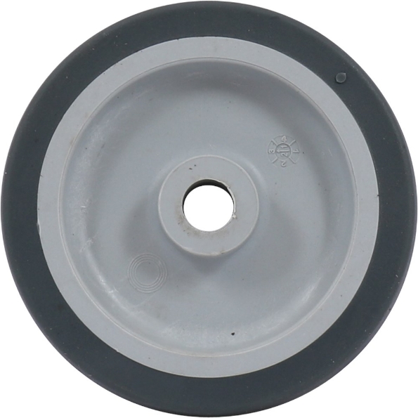 Afbeeldingen van Kelfort Wiel 100 mm met glijlager grijs rubber loopvlak pvc