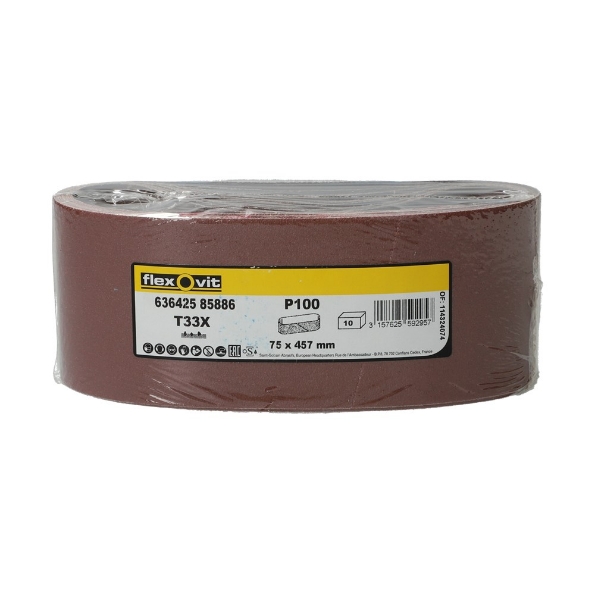 Afbeeldingen van Flexovit Schuurband Alox T33X k100 75x457