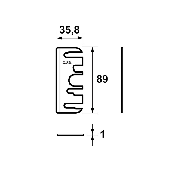 Afbeeldingen van AXA Onderlegplaat scharnier wit 89x36x1mm