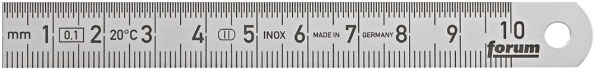 Afbeeldingen van FORUM Stalen meetlat met 1/2mm-schaalverdeling 100x13mm