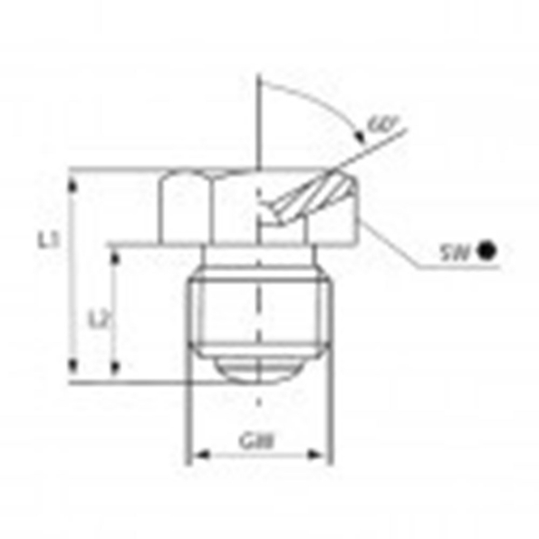 Afbeeldingen van Umeta Centraal smeernippel D1 type L Messing DIN 3405 m8x1,01