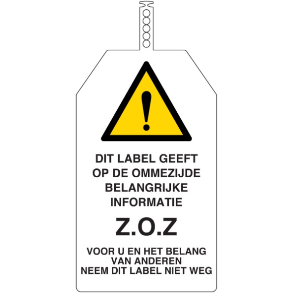 Afbeeldingen van Veiligheidslabel + tekst 10st