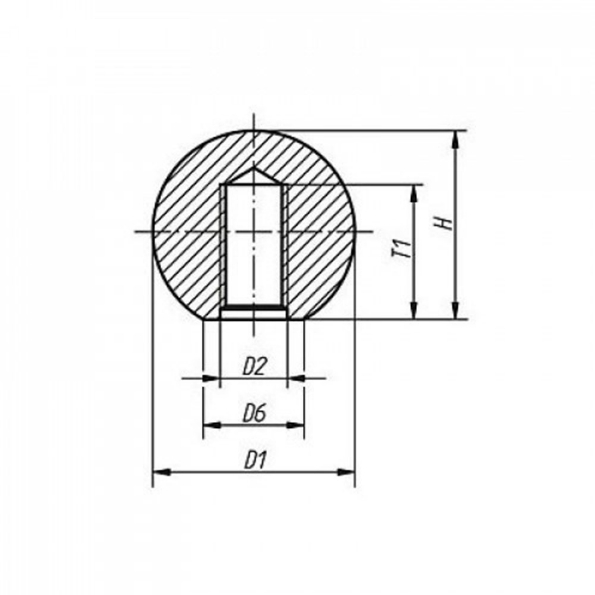 Afbeeldingen van Dittmar Kogelknop DIN 319 Messing draadbus m4x16