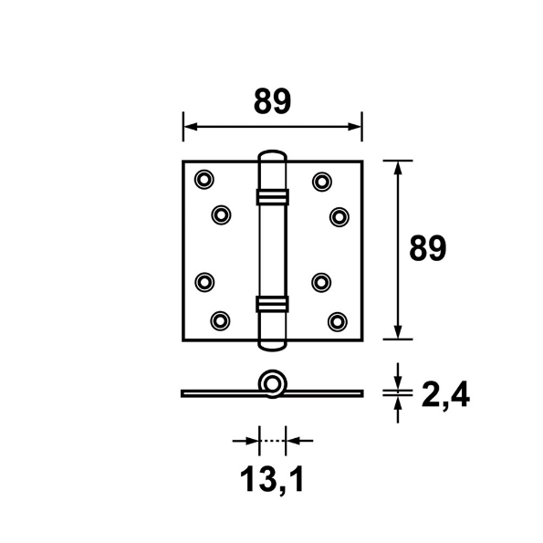 Afbeeldingen van AXA Scharnier Venelite, gegalvaniseerd, verzinkt, 89 x 89 mm,