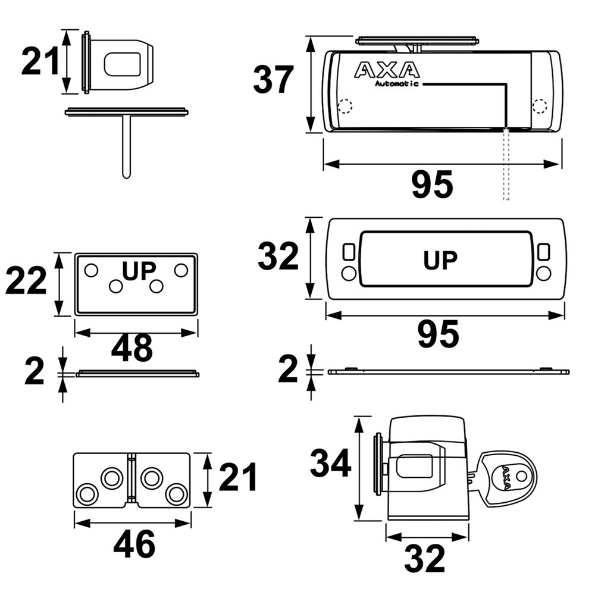 Afbeeldingen van AXA Veiligheidsoplegslot 3016 Wit