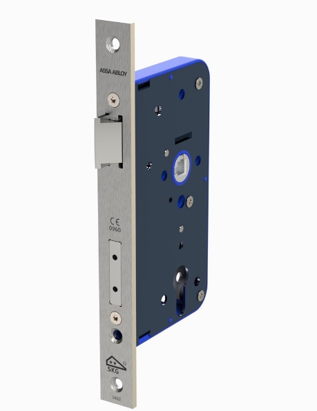 Afbeeldingen van LIPS Veiligheidsdeurslot, PC-uitsparing 2422, doornmaat 50 mm, zonder sluitplaat, rvs