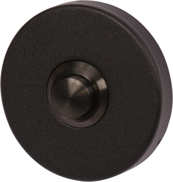 Afbeeldingen van Oxloc beldrukker rond rvs zwart, onzichtbare bevestiging