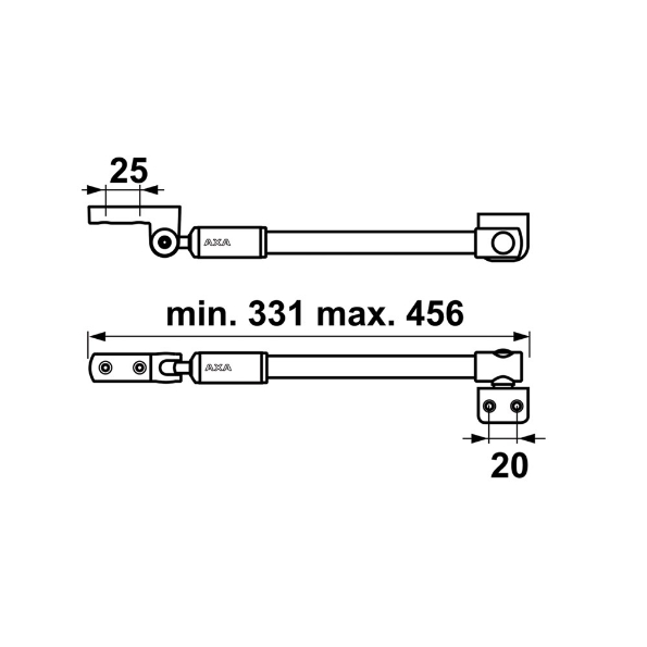 Afbeeldingen van AXA Telescopische uitzetter 30IN, binnendraaiend, wit, staal