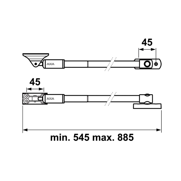 Afbeeldingen van AXA Telescopische uitzetter 55EX wit