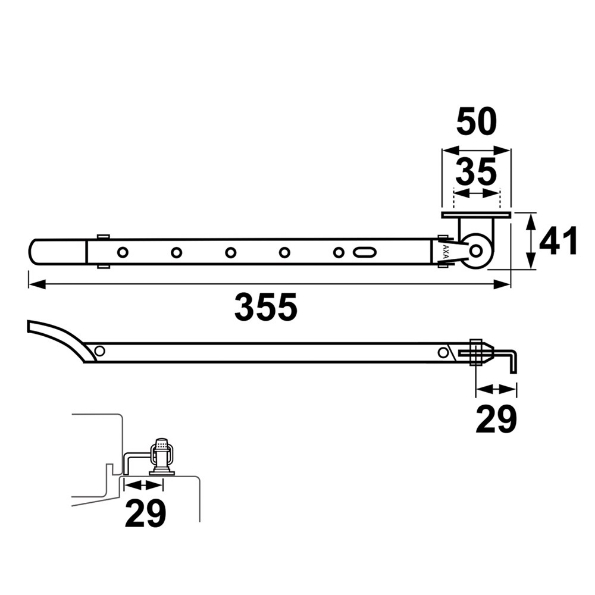 Afbeeldingen van AXA Raamuitzetter Habilis OH-50 buitendraaiend rvs zwart