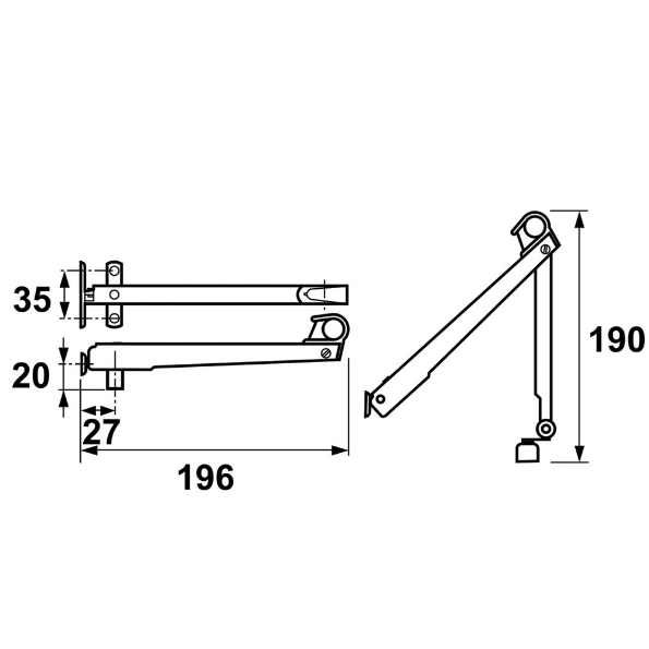 Afbeeldingen van AXA Combi-raamuitzetter AXAflex Classic wegdraaibaar links rvs zwart