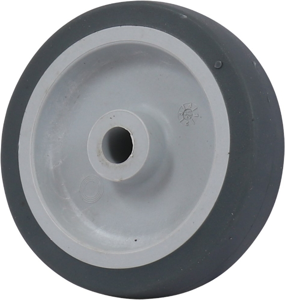 Afbeeldingen van Kelfort Wiel 100 mm met glijlager grijs rubber loopvlak pvc