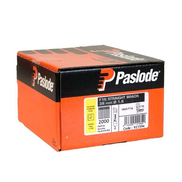 Afbeeldingen van PASLODE  F16 AFWERKNAGELS, INOX A2 1,6x38mm Serviceklasse 3