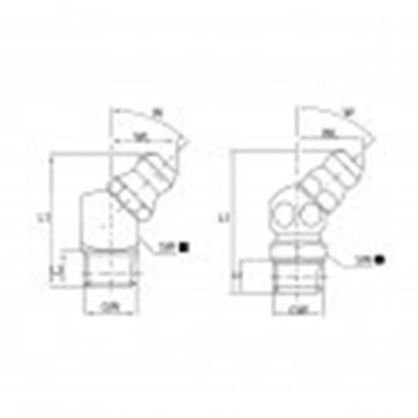 Afbeeldingen van Umeta Hydraulische smeernippel type H45 (H2) DIN 71412, Staal verzinkt 1/4 gas