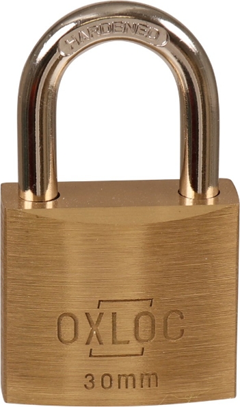 Afbeeldingen van Oxloc Cilinderhangslot gelijksluitend KA3002 messing 30mm