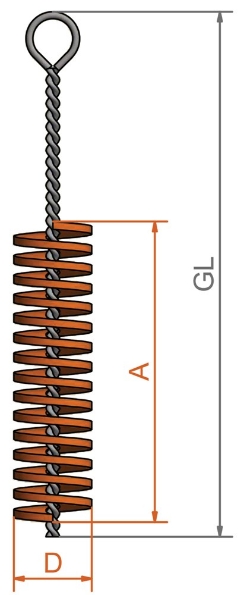 Afbeeldingen van LESSMANN Ragers met steel en oog staal 6mm