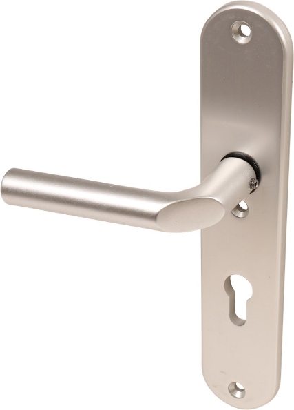 Afbeeldingen van Oxloc Veiligheid voordeurgarnituur met deurduwer PC72, links deurdikte 55mm kerntrekbeveiliging SKG3 F1