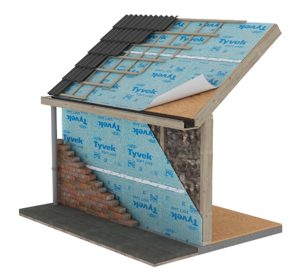 Afbeeldingen van Dupont™ Tyvek® Vochtregulerende folie Roofliner 2460. 150cm x  50 meter