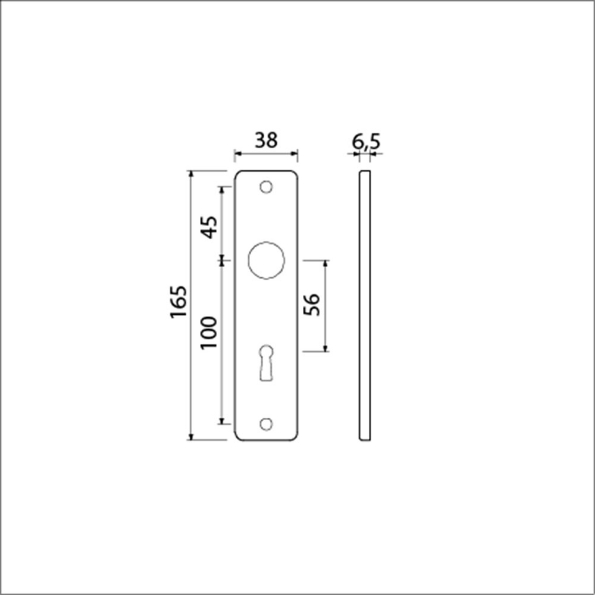 Afbeeldingen van AMI Kortschild 165/4 RH ronde hoek f1, sl56