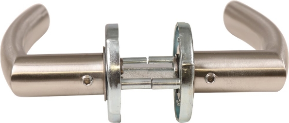 Afbeeldingen van Oxloc Deurkruk, Krukgarnituur, Naarden, vastdraaibaar geveerd op rozet, rvs
