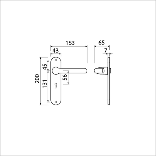 Afbeeldingen van AMI Kruk/kruk garnituur LS 200/1/7 - 386 half projectgarnituur sl56 f1 ovaal zonder stift