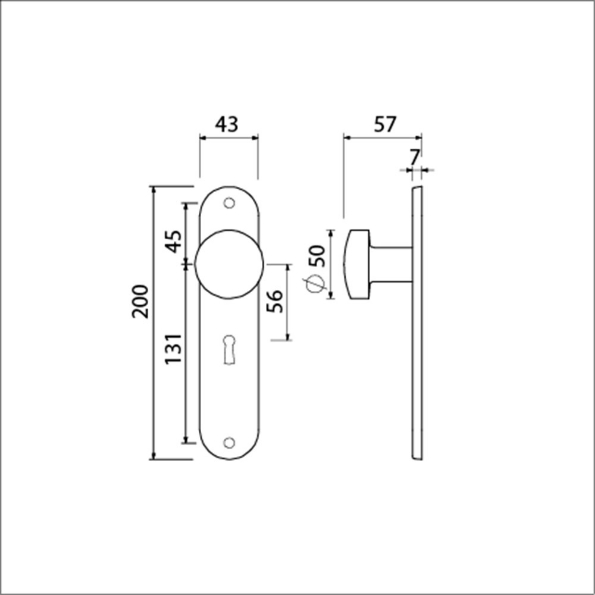 Afbeeldingen van AMI Knoplangschild 200/1/7 sl56 ronde hoek f1