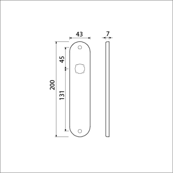 Afbeeldingen van AMI Langschild 200/1/7 f1, blind