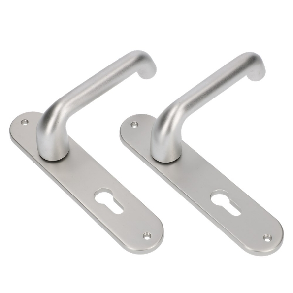 Afbeeldingen van AMI Kruk/kruk garnituur LS 200/1/7 - 386  deurdikte 40 mm met stift 8 x 100 mm pc72 ronde hoek f1