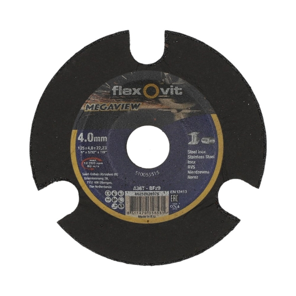 Afbeeldingen van Flexovit Zichtschijf Mega-View Inox 125x4,0x22