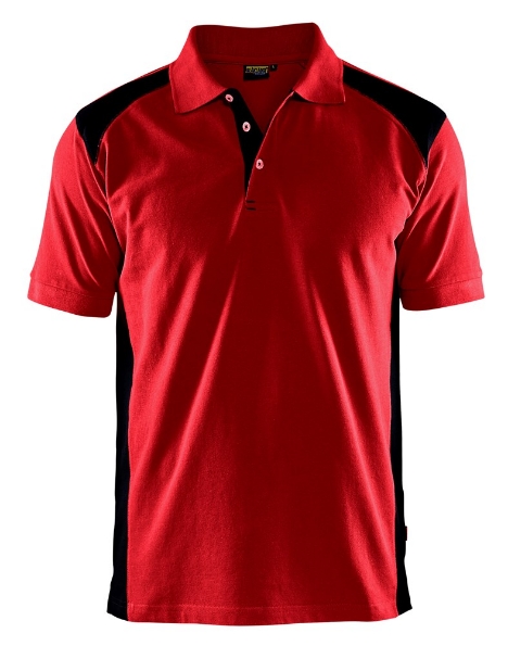 Afbeeldingen van Blåkläder Poloshirt piqué 3324  rood/zwart L